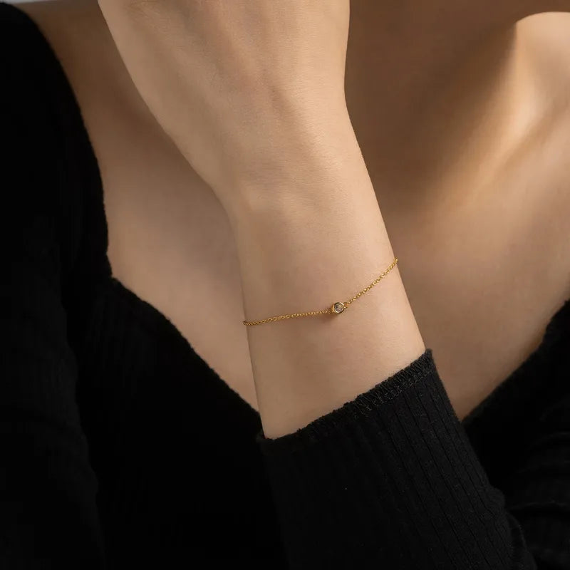 ✨ 18K Gold Plated Sterling Silver Diamond Bracelet