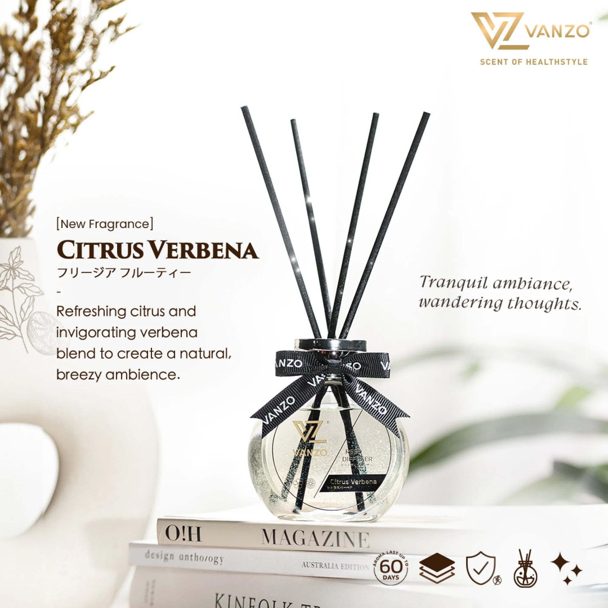 VANZO Reed Diffuser – Citrus Verbena (120ML) 🍋🌿