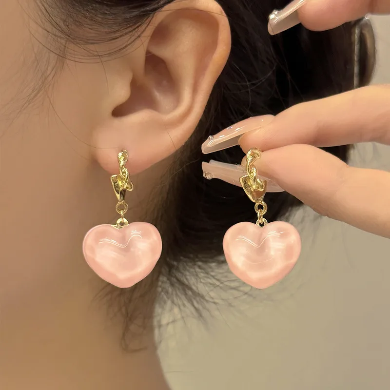 Rose Quartz Heart Drop Earrings 💕✨B2F1