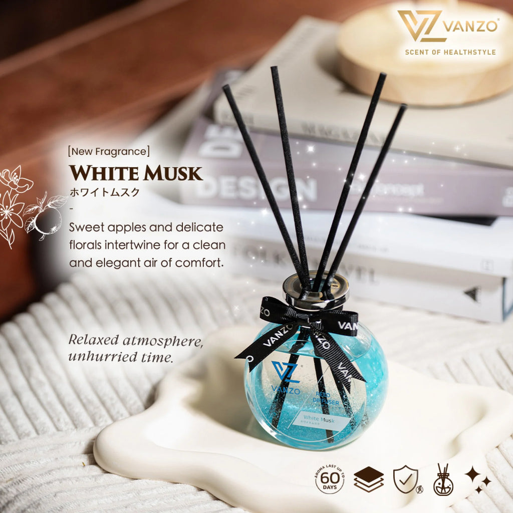 VANZO Reed Diffuser – White Musk (120ML) 🤍✨