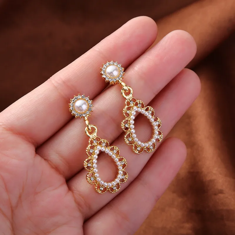 🤍 Luxe Pearl Halo Teardrop Drop Earrings ✨B2F1