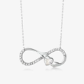 925 Sterling Silver Necklace for Women ✨ High-End Infinity Hug Symbol Heart Pendant Collarbone Chain 💖 Elegant & Sweet Jewelry Gift 🎁