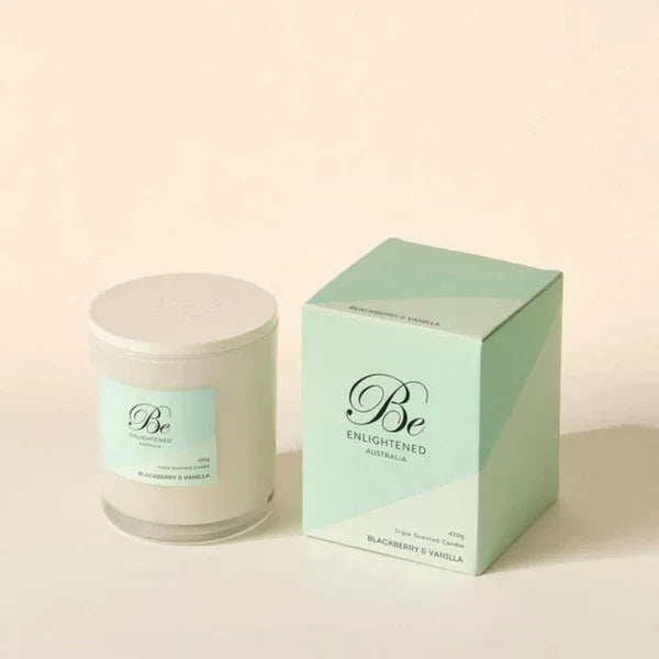 🫐 Blackberry & Vanilla Triple Scented Candle – 2 Wick 420g by Be Enlightened ✨🕯️🍦 - Sweet, smooth, sensually rich
