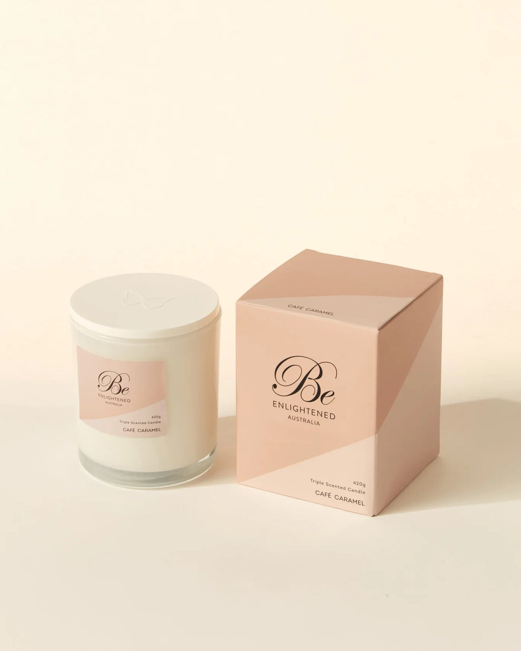 ☕️ CAFE CARAMEL TRIPLE SCENTED 2 WICK 420G CANDLE by Be Enlightened ☕🍯🌼 - sweet, rich, perfect café treat