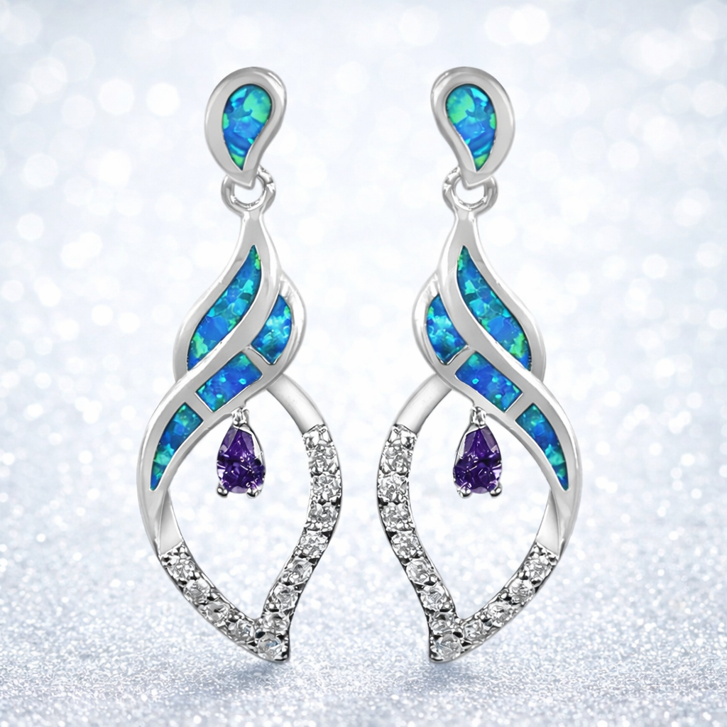 Opal Wave Drop Earrings ✨