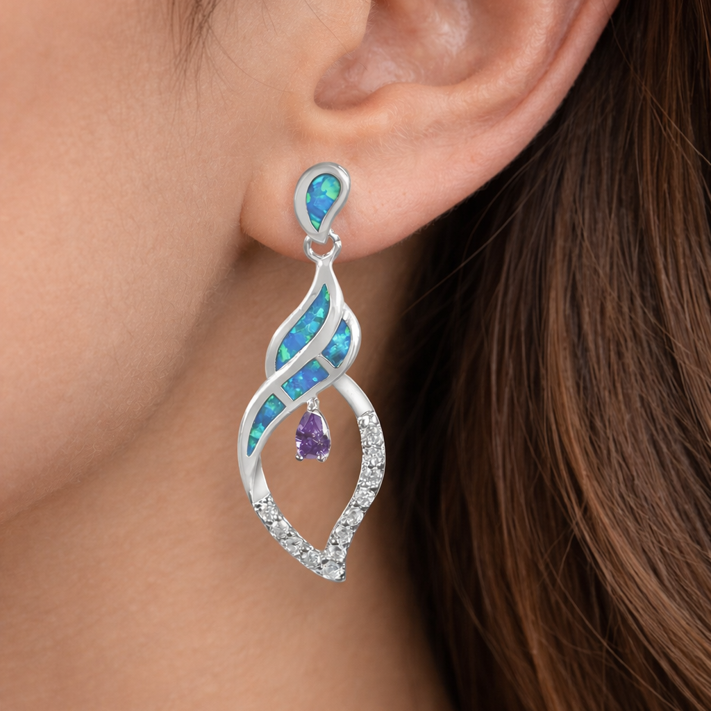 Opal Wave Drop Earrings ✨