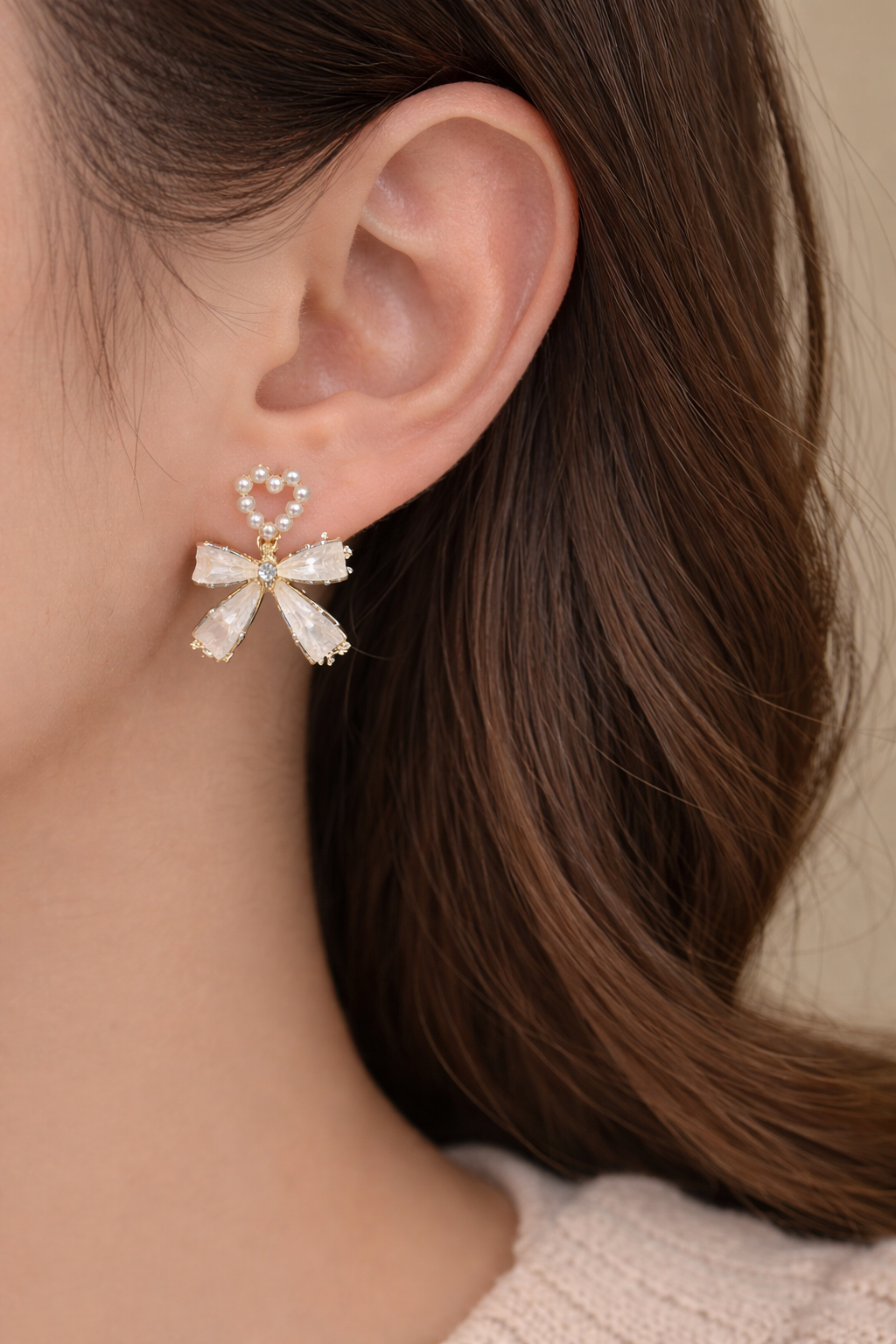 🎀 Sparkling Bow Drop Earrings ✨