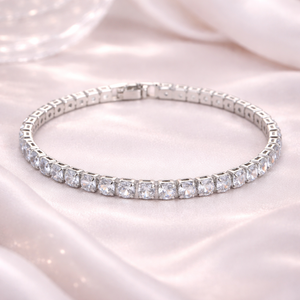 Luxury white Crystal Tennis Bracelet 💖
