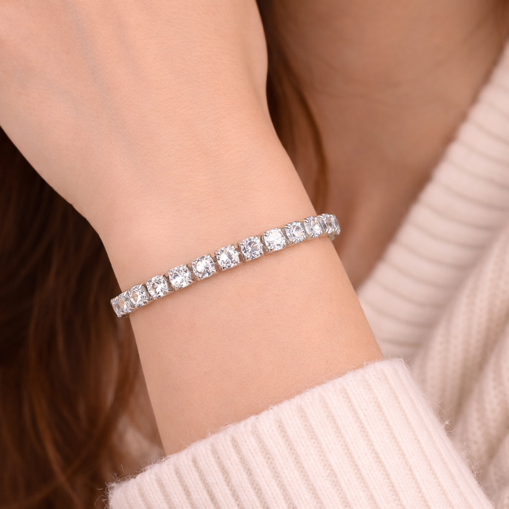 Luxury white Crystal Tennis Bracelet 💖
