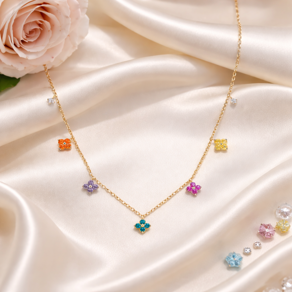 ✨ 925 Sterling Silver 18K Gold Plated Luxury Square Charm Necklace ✨