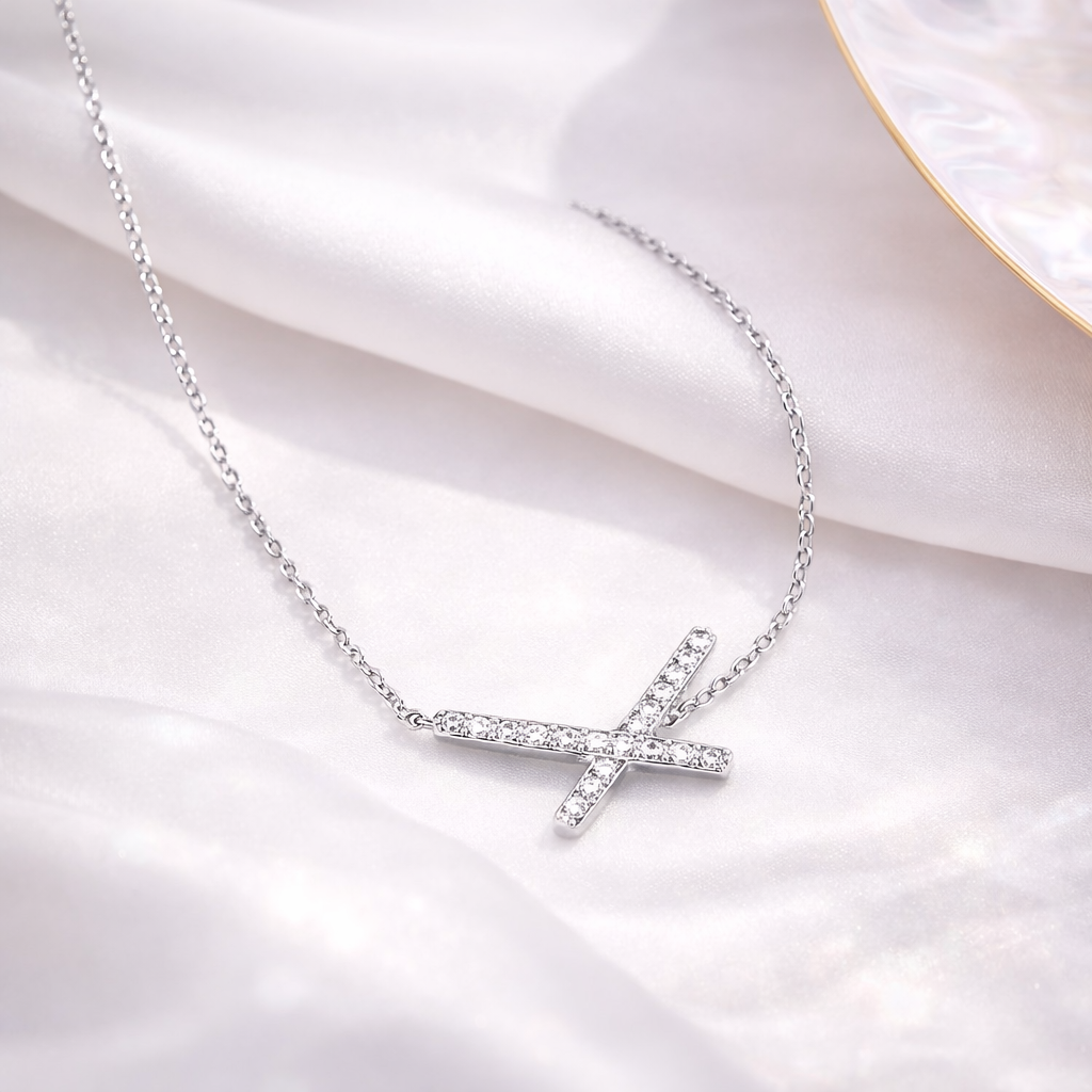 925 Sterling Silver Cross Pendant Necklace – Minimal Sparkle ✨💎