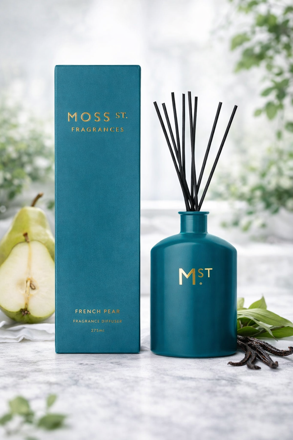 🍐 French Pear 275ml Reed Diffuser Moss St. Fragrances 🌸✨- Fruity, warm, gracefully sweet