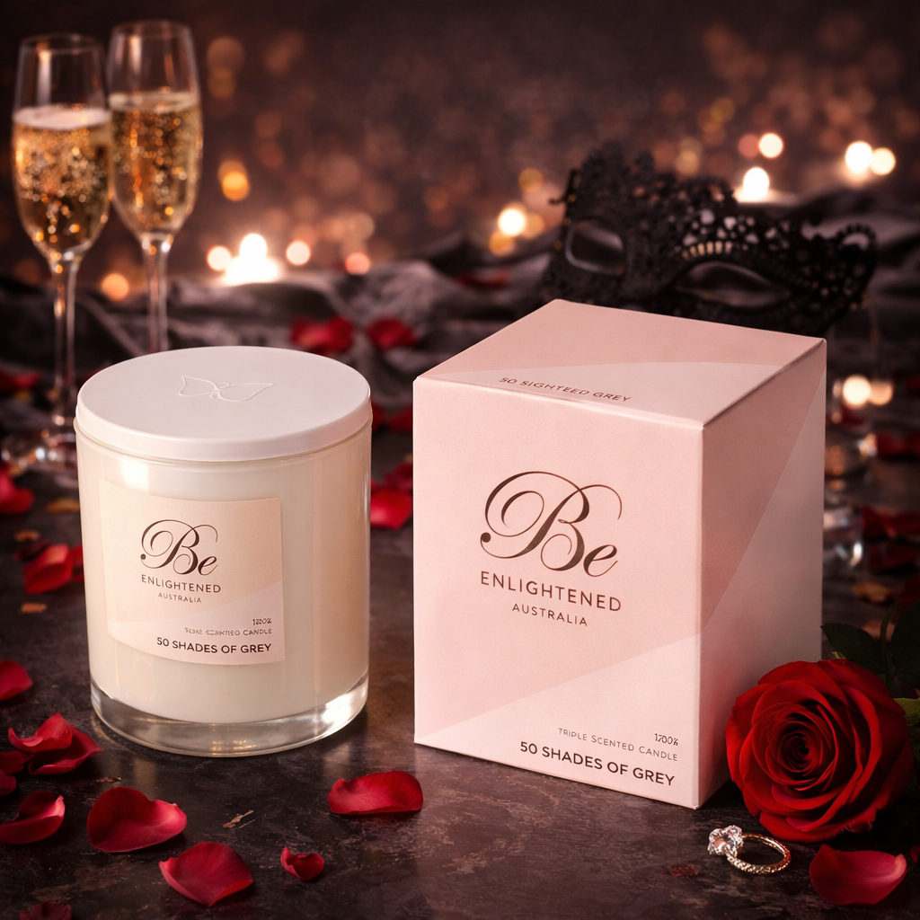 🖤 50 Shades of Grey Triple Scented Candle 420g – Be Enlightened 🌹🕯️- Floral, exotic, alluring