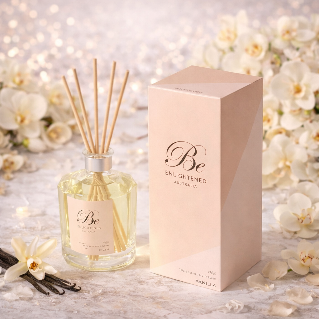 🍦 Vanilla Triple Scented Diffuser 280ml Be Enlightened ✨🕊️ - Smooth, sweet