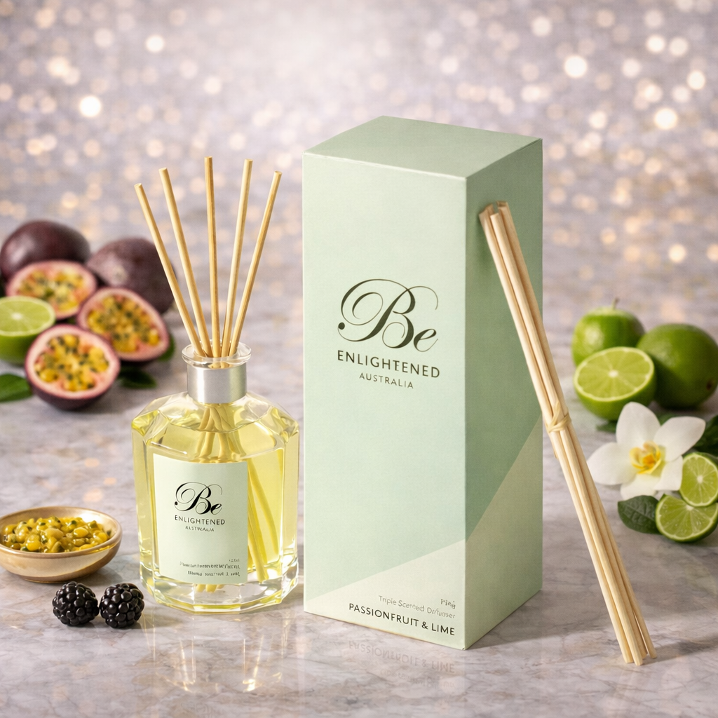 🍈Passionfruit & Lime Triple Scented Diffuser 280ml Be Enlightened 🍹✨ - Lively, juicy, sweet