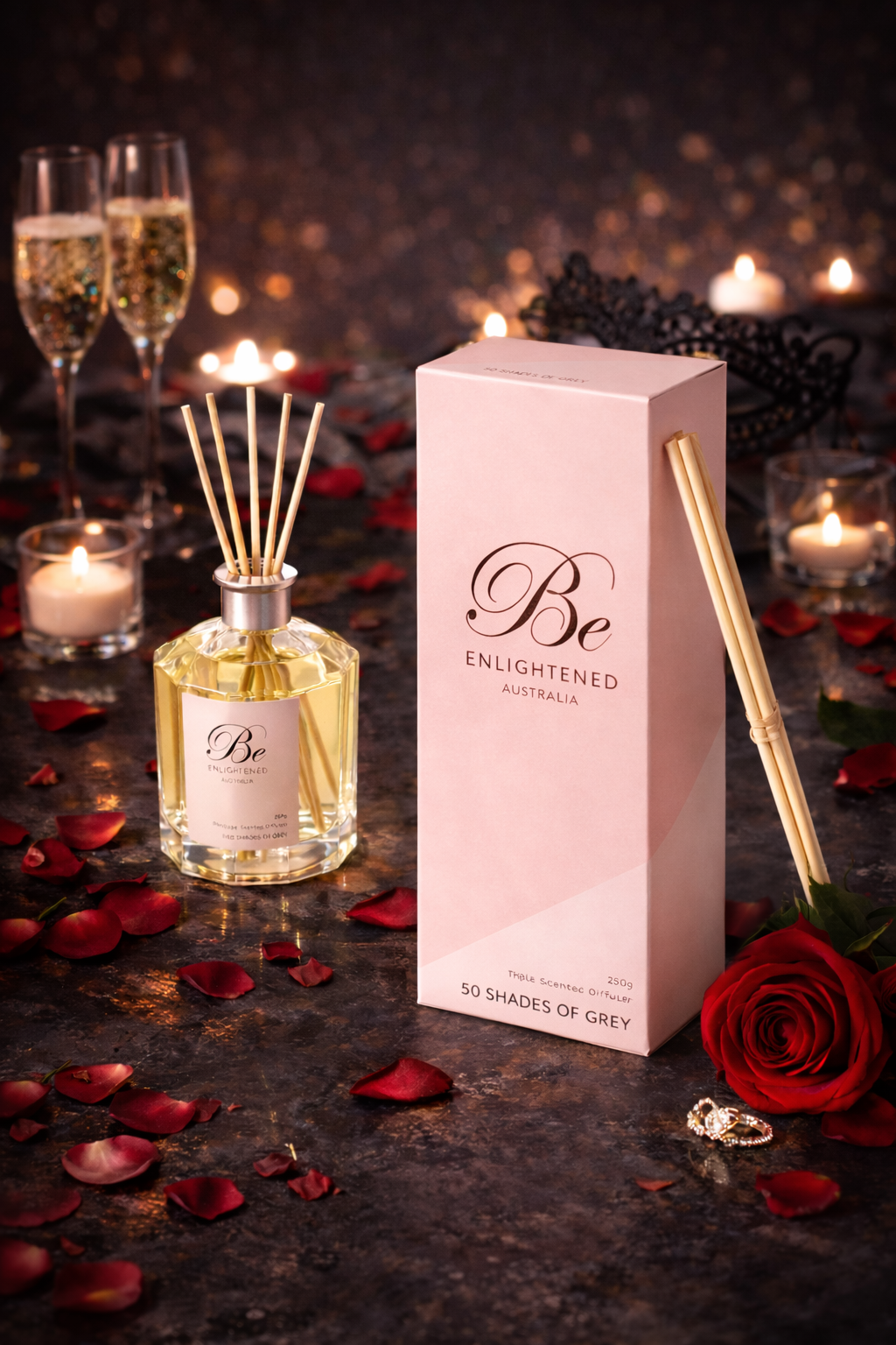 🖤 50 SHADES OF GREY TRIPLE SCENTED DIFFUSER 280ML – Be Enlightened 🌹🕯️- Seductive. Mysterious. Addictive