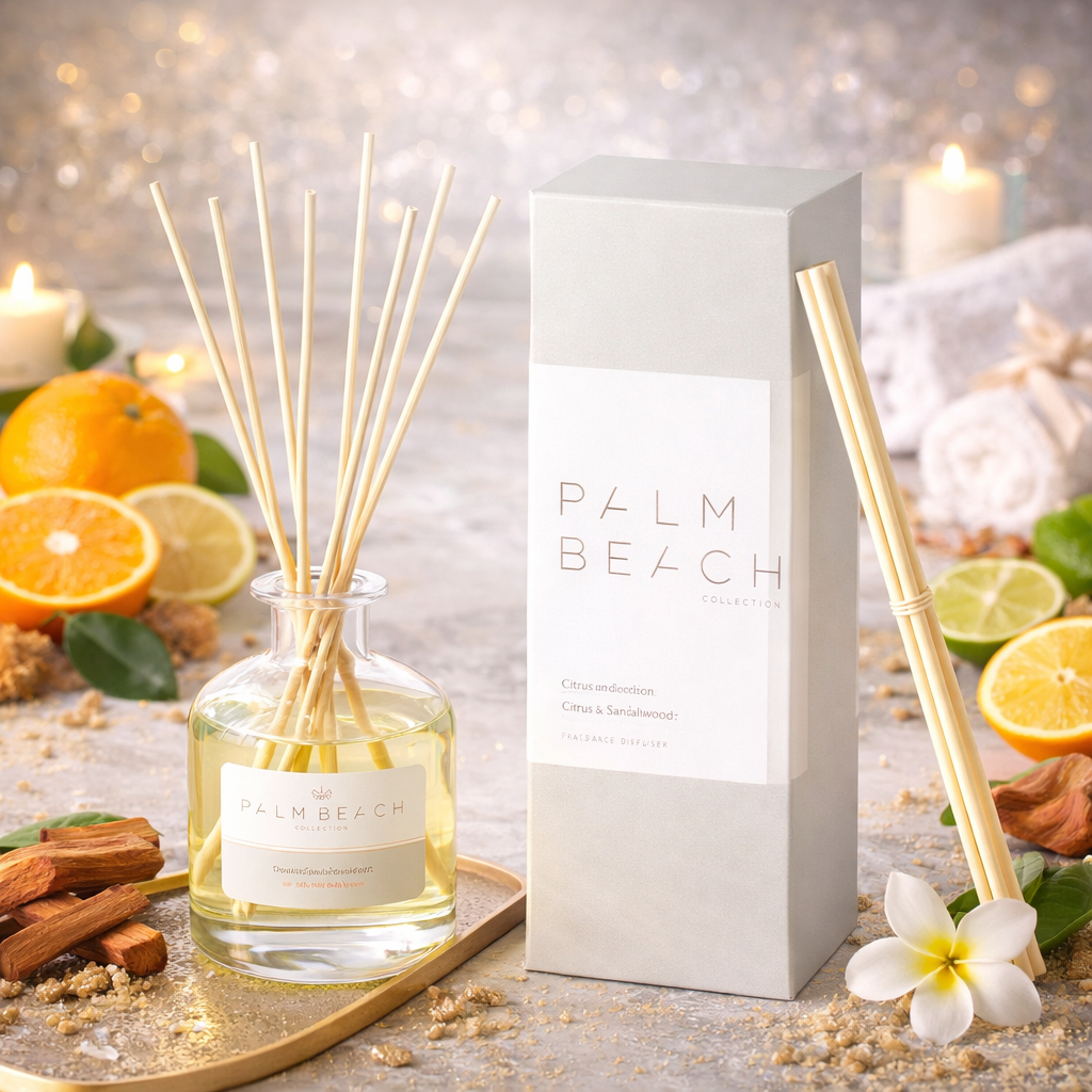 🪵 Clove & Sandalwood Diffuser 250ml – Palm Beach ✨🔥- Spicy, woody, luxurious