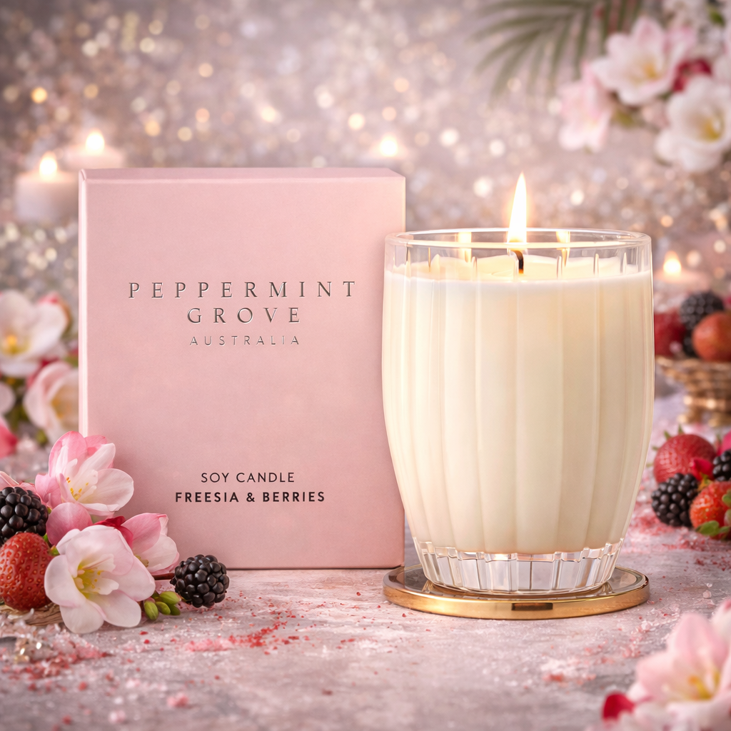 Freesia & Berries Soy Candle 370g Peppermint Grove 🌸🍓- Fruity, floral