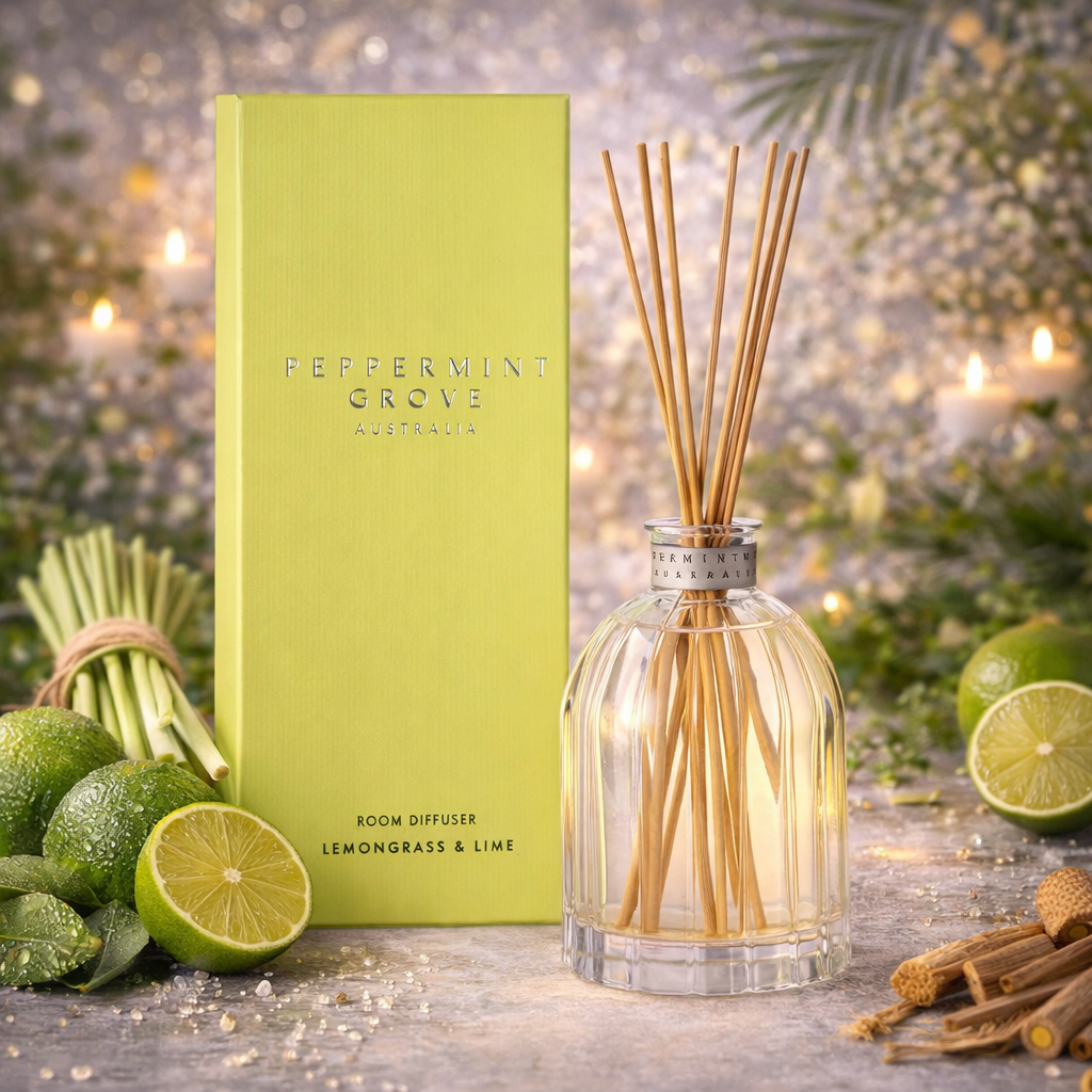 Lemongrass & Lime Fragrance Diffuser 350ml Peppermint Grove 🍋🌿 - Fresh, citrusy, utterly uplifting
