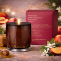🍑 Nectarine, Honey Blossom, Bergamot & Vetiver Scented Soy Candle (400g) By Urban Rituelle 🌼🍑🍋 - zesty, woody