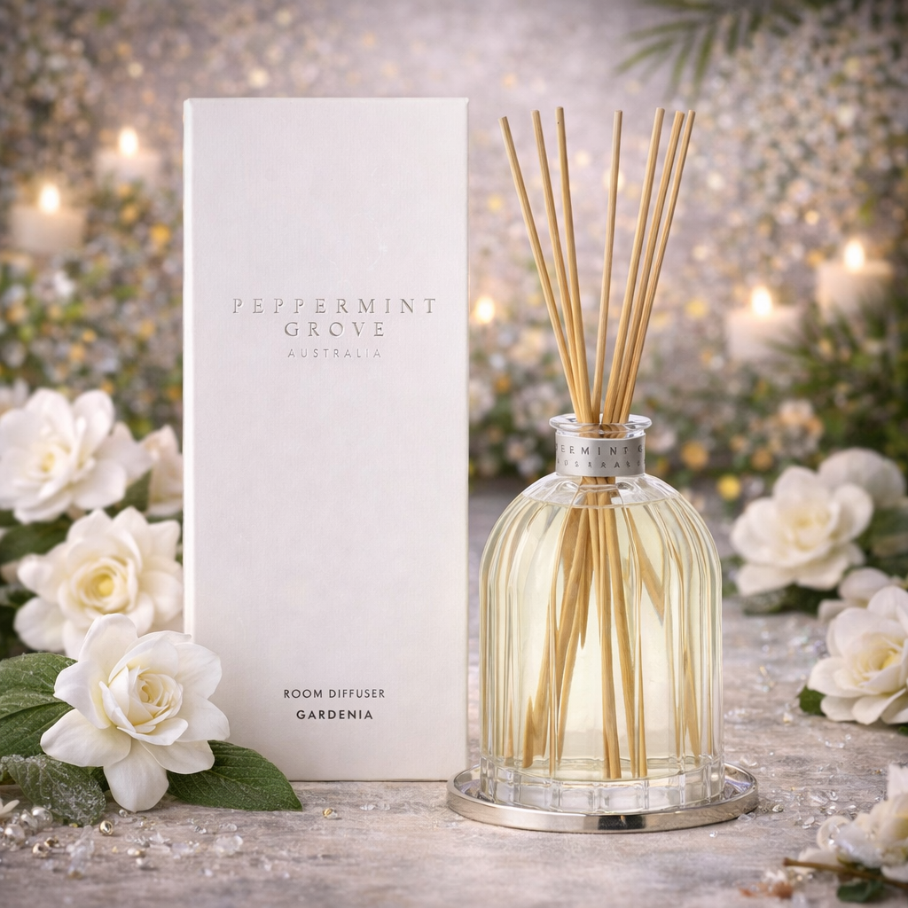 Gardenia Fragrance Diffuser 350ml Peppermint Grove 🌼✨ - Soft, sweet