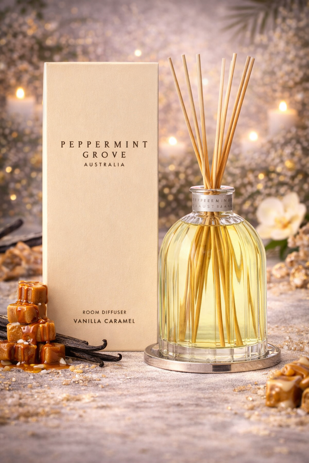Vanilla Caramel Fragrance Diffuser 350ml Peppermint Grove 🍮✨ - warm, cozy, irresistibly sweet!