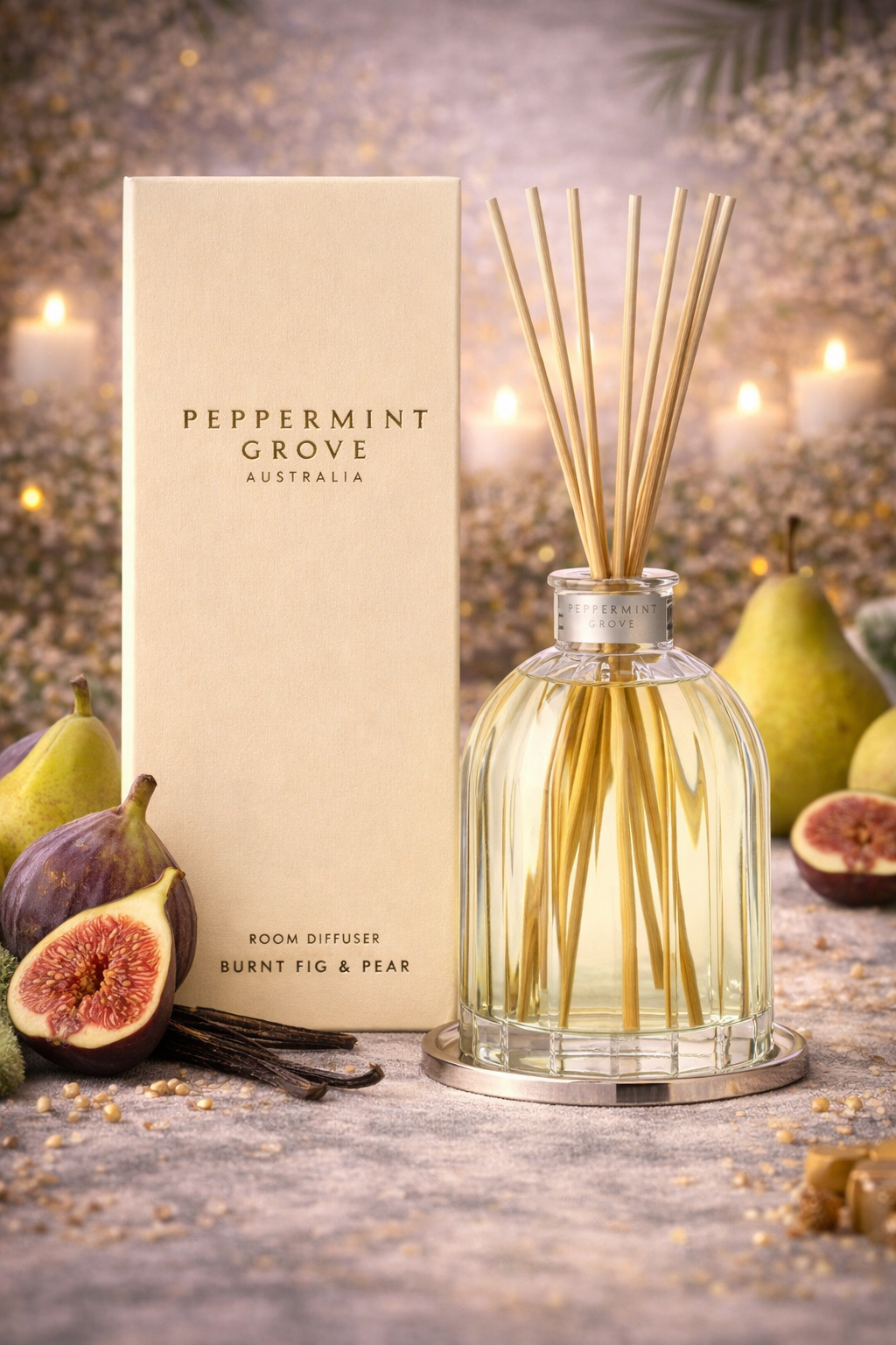 Burnt Fig & Pear Fragrance Diffuser 350ml Peppermint Grove 🍐🔥- Earthy, sweet, subtly spiced