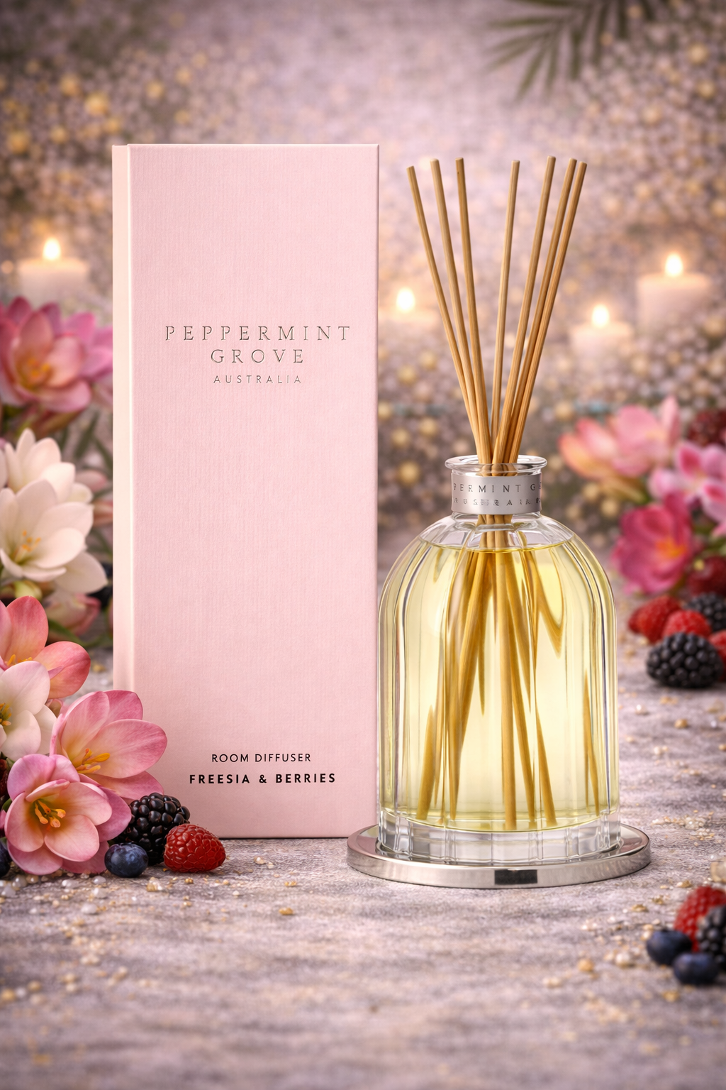 Freesia & Berries Fragrance Diffuser 350ml Peppermint Grove 🌸🍓- Bright, floral, deliciously sweet