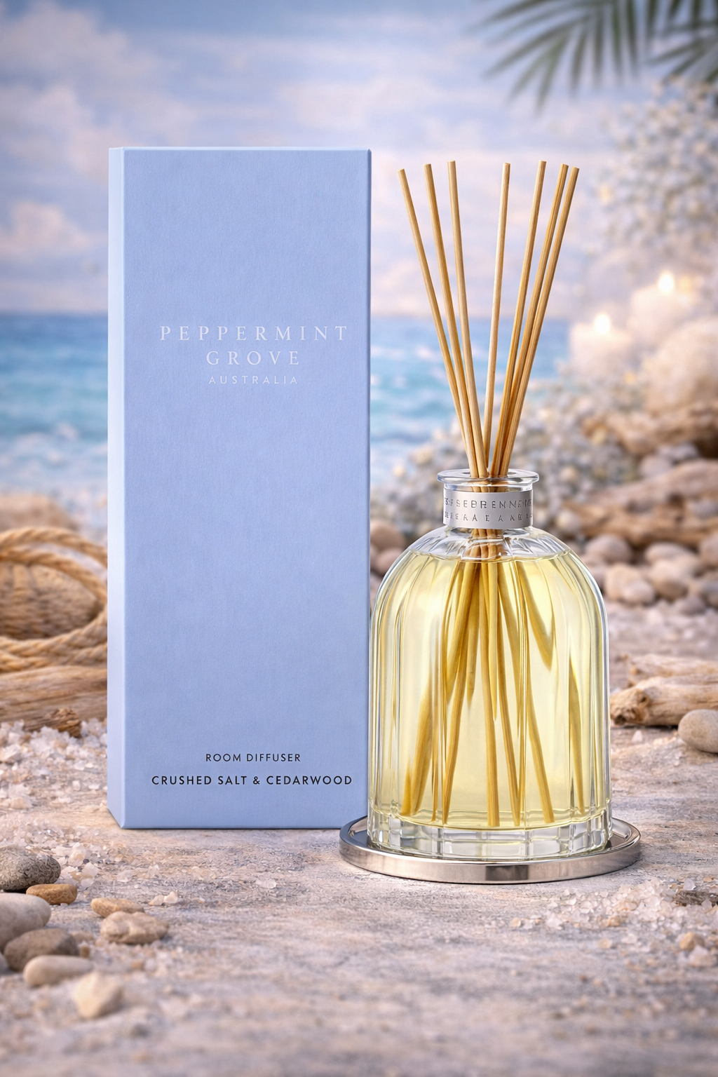 Peppermint Grove Crushed Salt & Cedarwood Fragrance Diffuser 350ml - Clean, woody, and invigorating🧂🪵🌊