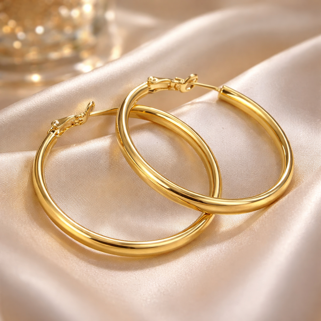 ✨ Gold Hoop Earrings – Minimal & Polished Everyday Essential 💫