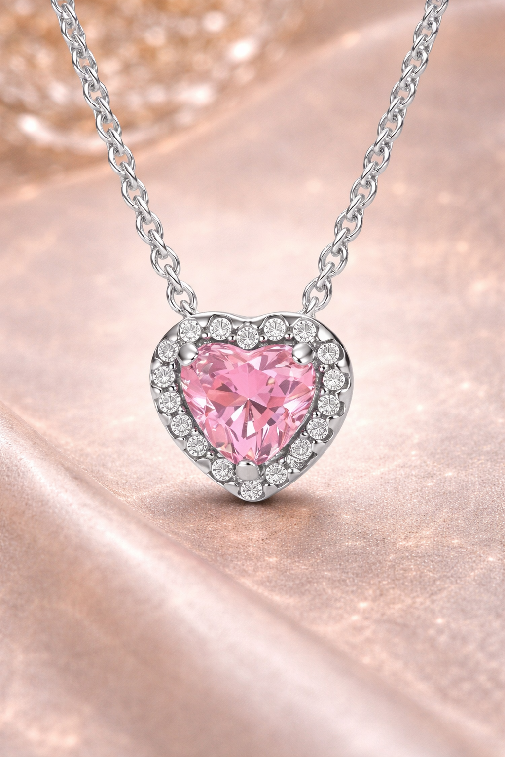 ✨ Pink Heart Stud Earrings – Sterling Silver Sparkle 💖