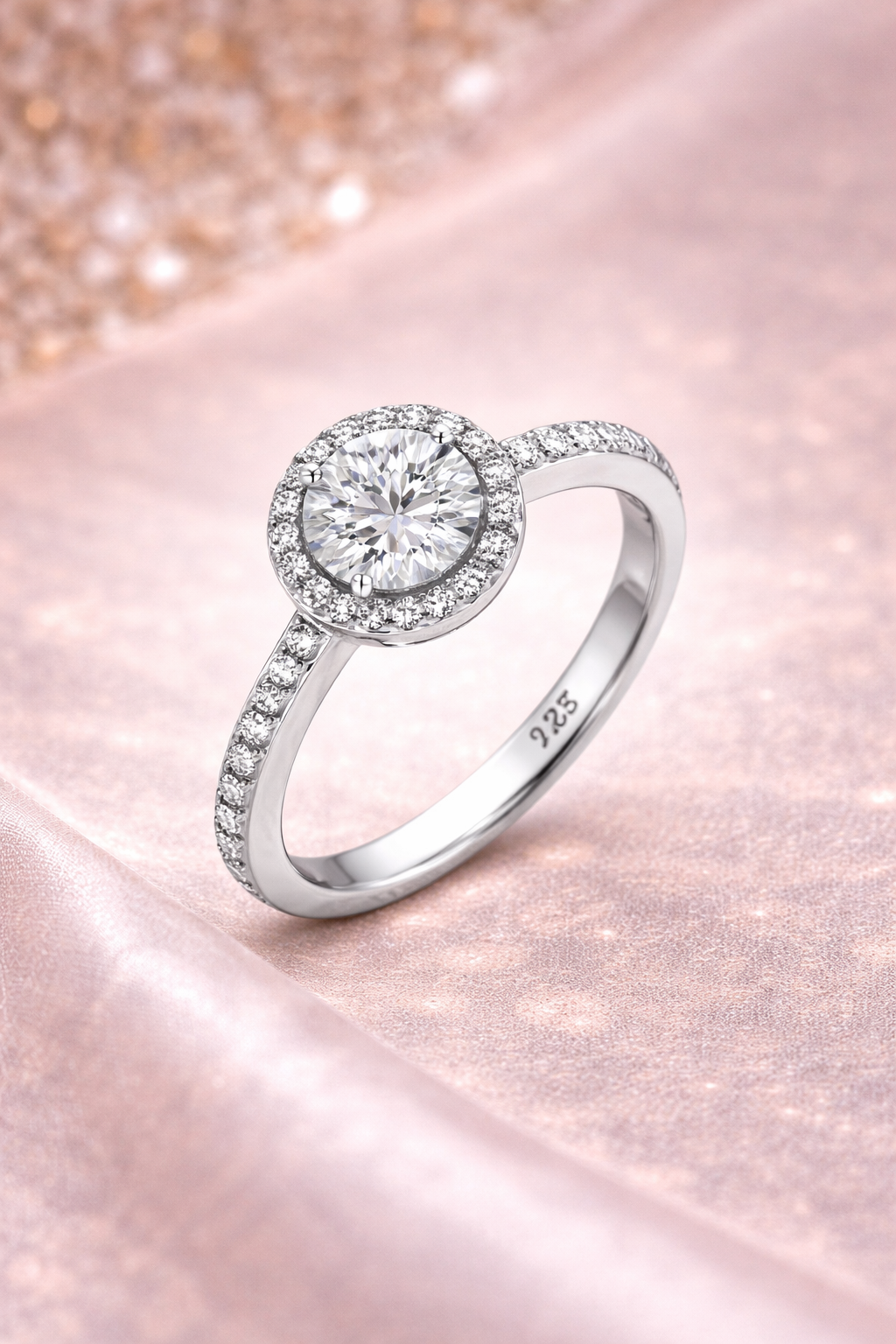 ✨ Classic Halo Stud Earrings – Timeless Silver Sparkle 🤍