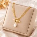 Elegant Pearl Drop Necklace – 18K Gold Plated 🤍