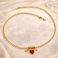 18K Gold-Plated Beaded Heart Necklace