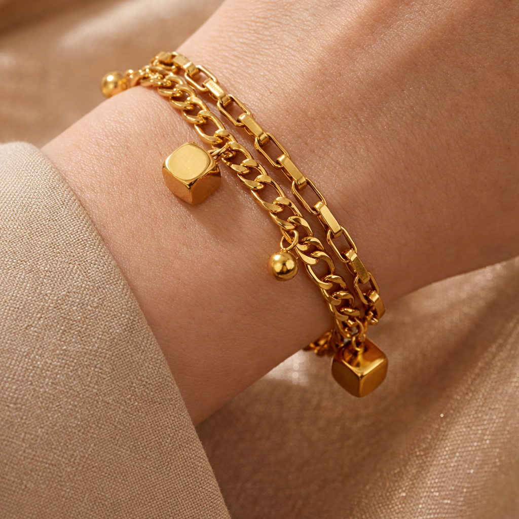 Layered Gold Chain Bracelet ✨💛