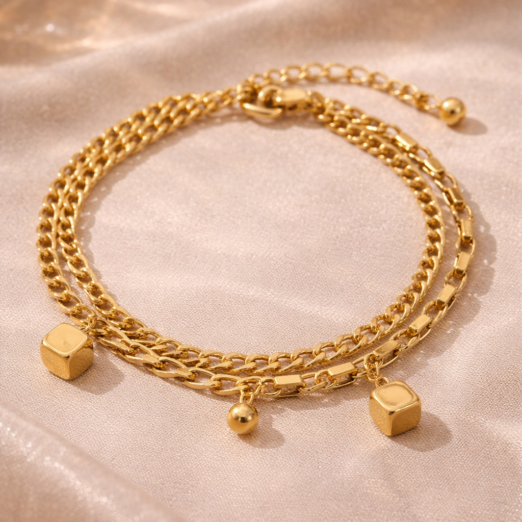 Layered Gold Chain Bracelet ✨💛