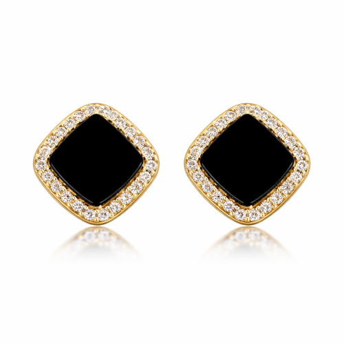 Black Onyx Square Stud Earrings 🖤✨B2F1