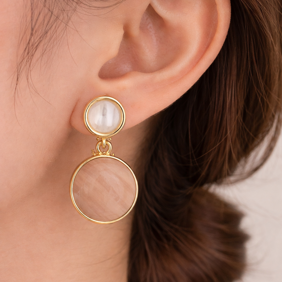 Mother-of-Pearl & Cat’s Eye Drop Earrings 🤍✨ | B2F1