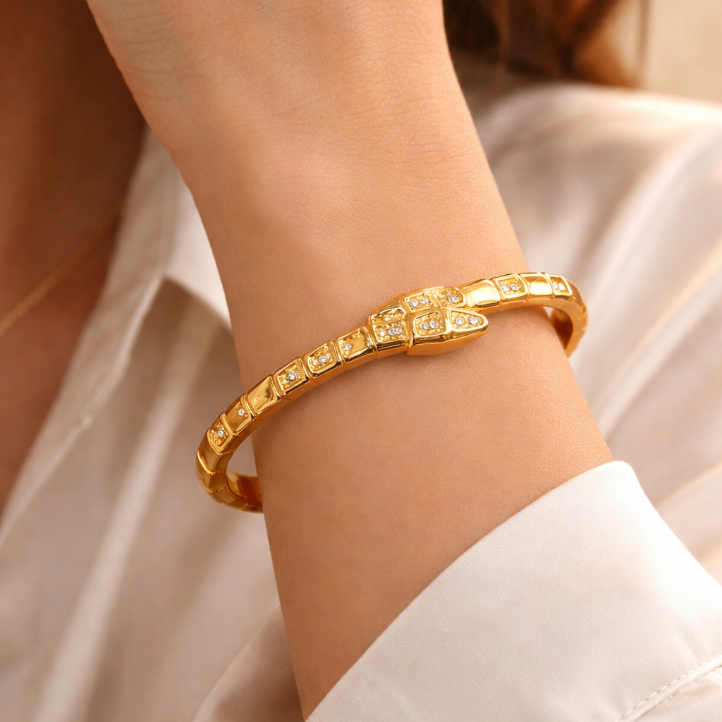 Gold Snake Bangle Bracelet ✨