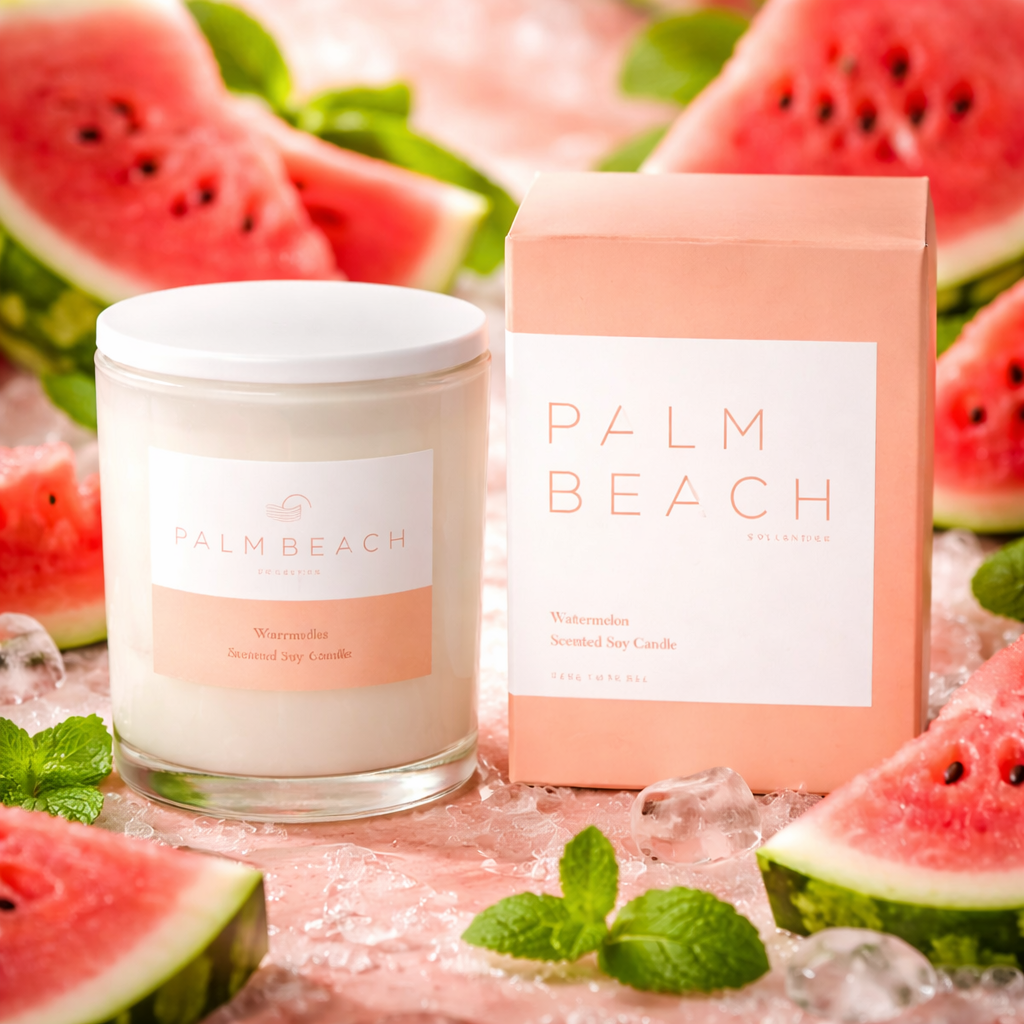 🍉 Watermelon Candle 420g – Palm Beach ☀️🕯️💖 - Fun, fruity, and full of summer vibes