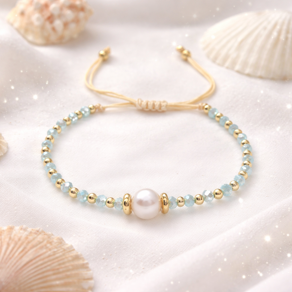 Ocean Pearl Adjustable Bracelet 🌊🤍 |