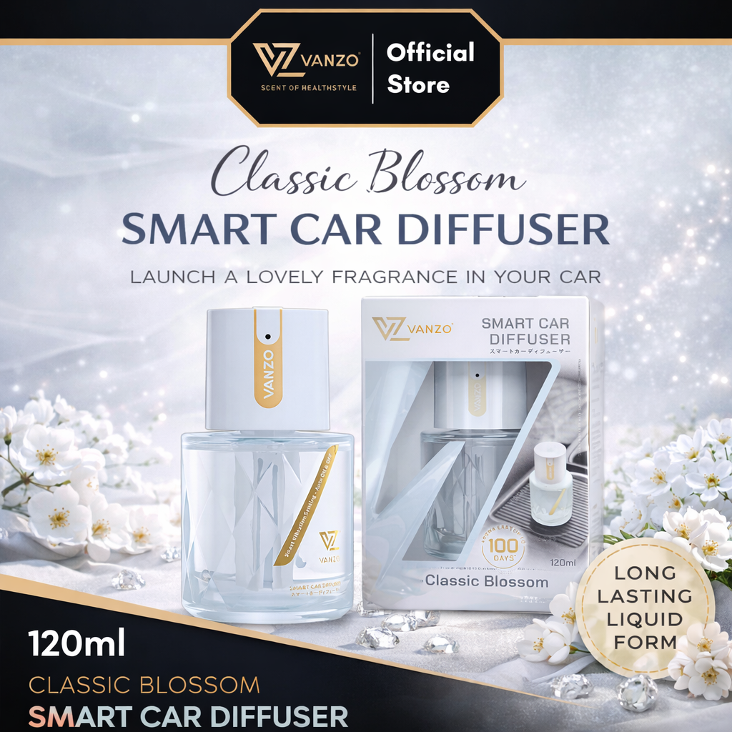 🌸 Classic Blossom (120ML) VANZO Smart Car Diffuser 🚗✨ - Elegant, airy