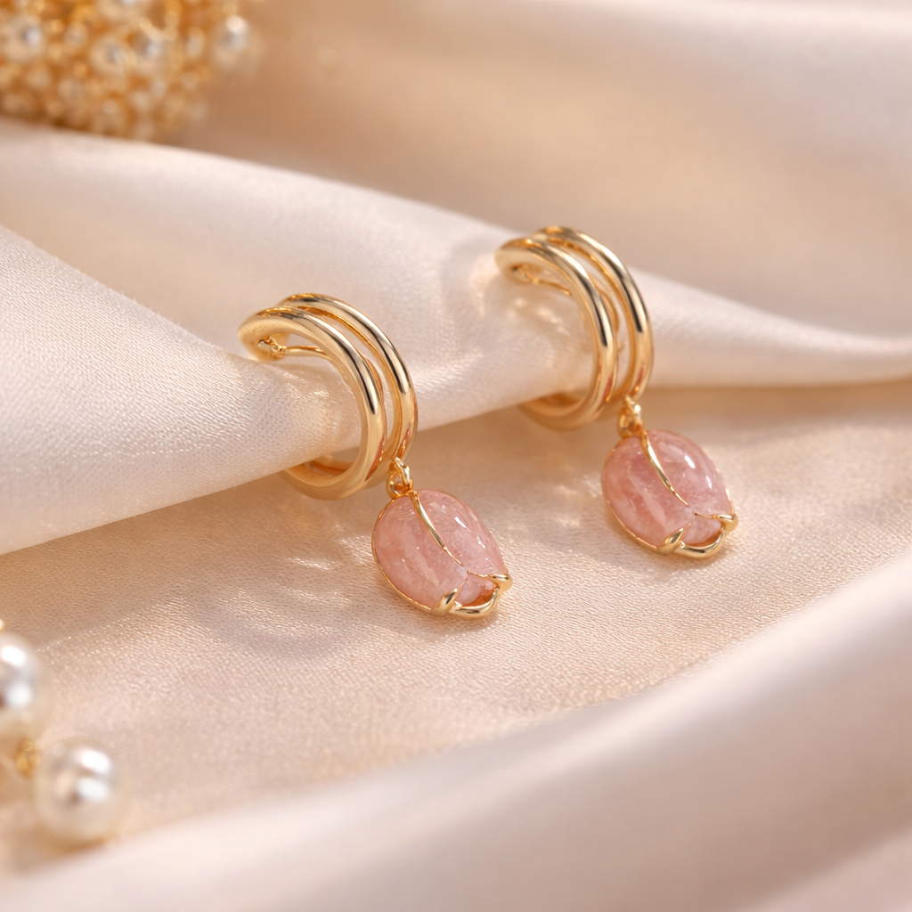 Blush Drop Huggie Earrings 💖 B2F1