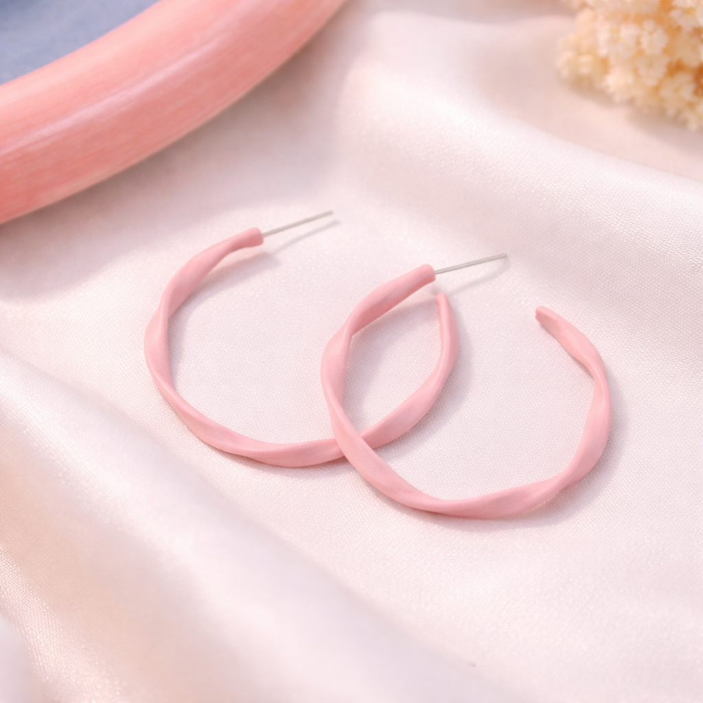 Blush Twist Hoop Earrings 🌸B2F1