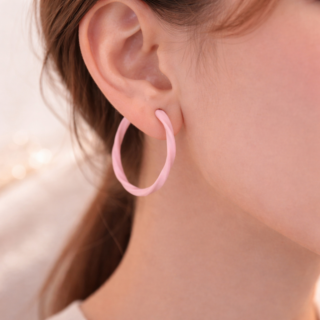 Blush Twist Hoop Earrings 🌸B2F1