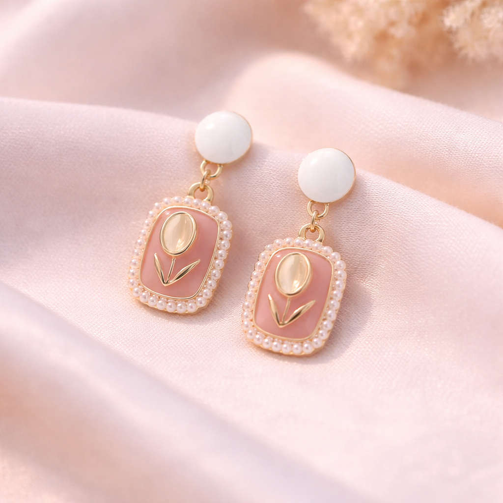 Vintage Blush Pearl Drop Earrings 🤍🌸 B2F1