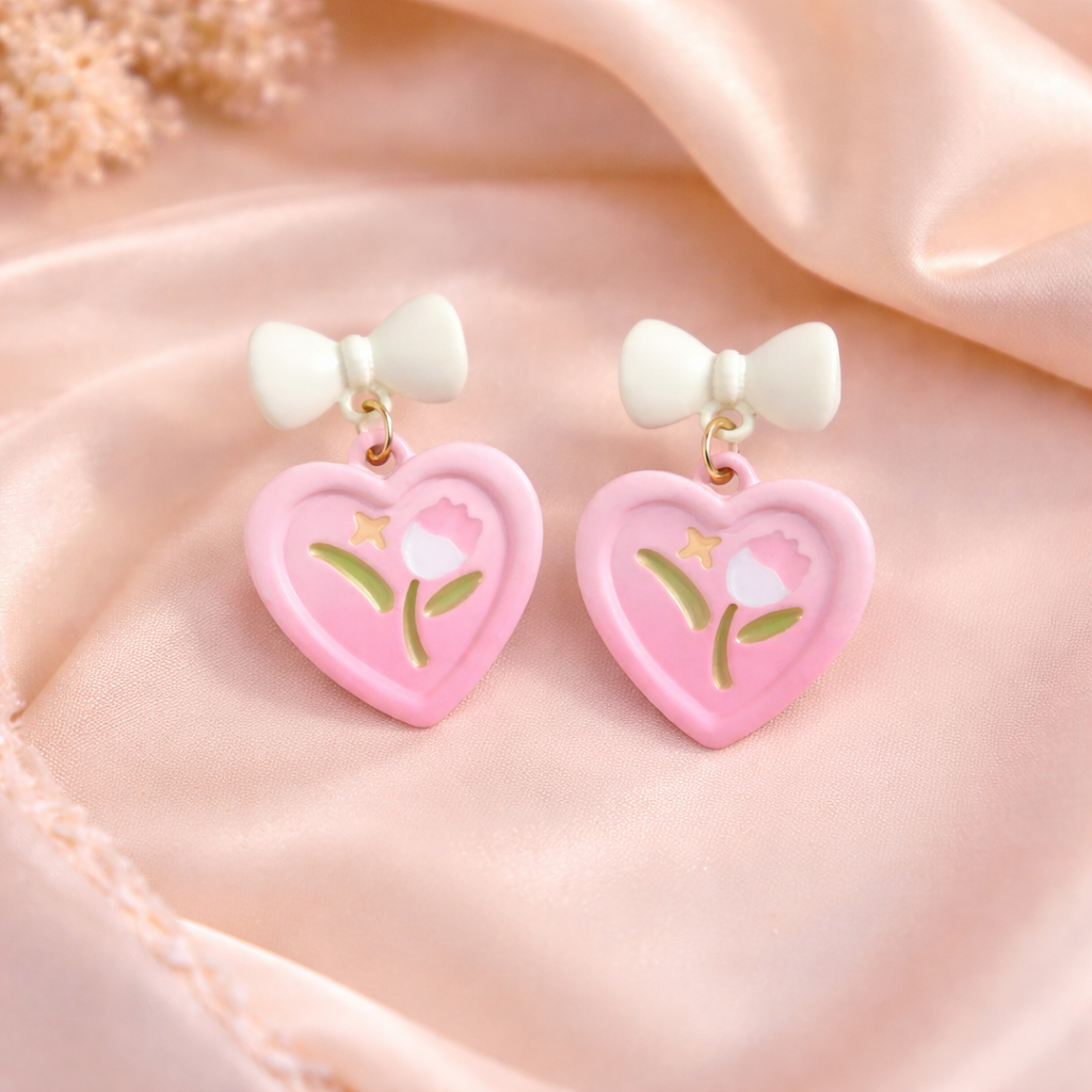 Sweetheart Bow Drop Earrings 🎀💗B2F1