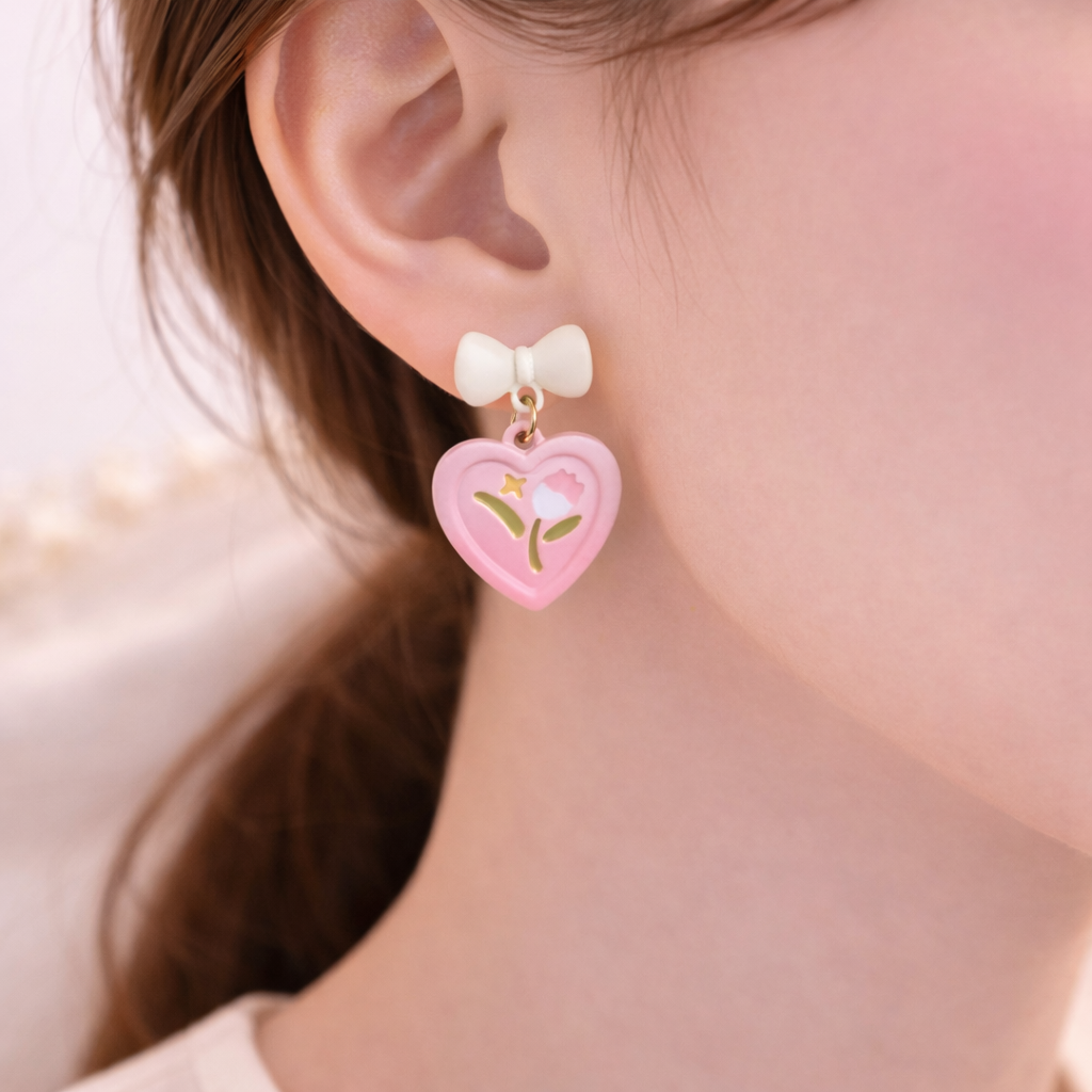 Sweetheart Bow Drop Earrings 🎀💗B2F1