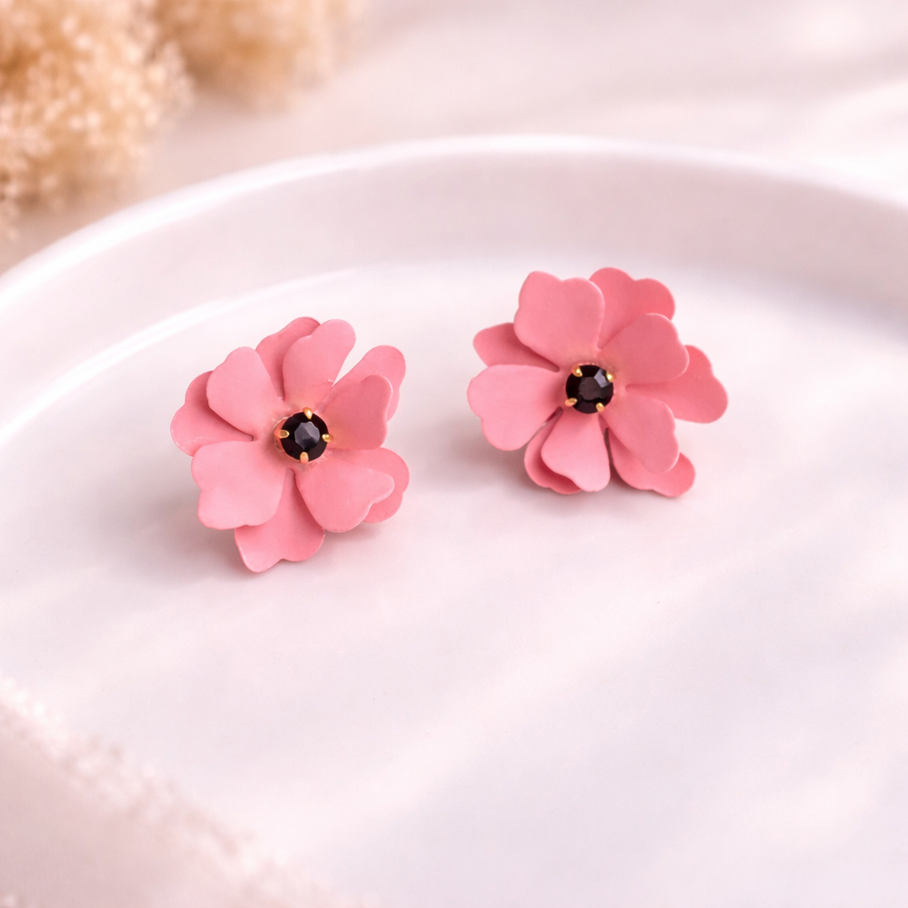 Blush Bloom Flower Stud Earrings 🌸✨B2F1