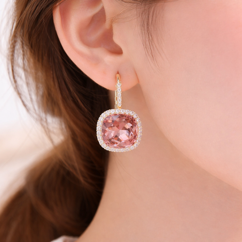 Blush Cushion Crystal Drop Earrings ✨B2F1